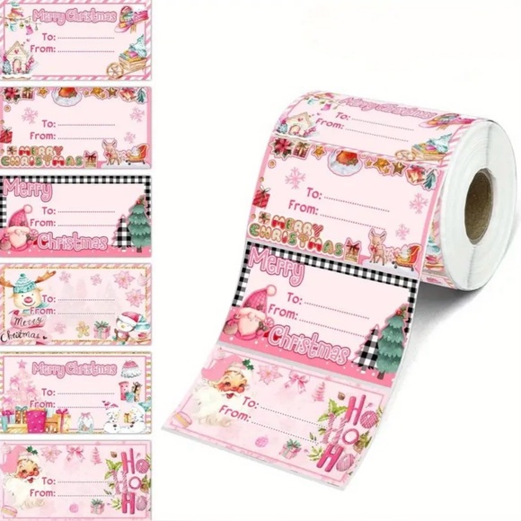 Christmas 180 Sticker Gift Label Roll - Picture 1 of 1